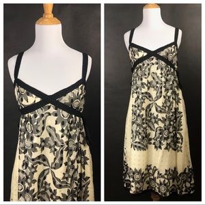 Anna Sui Swiss Dot floral Empire Waist Dress